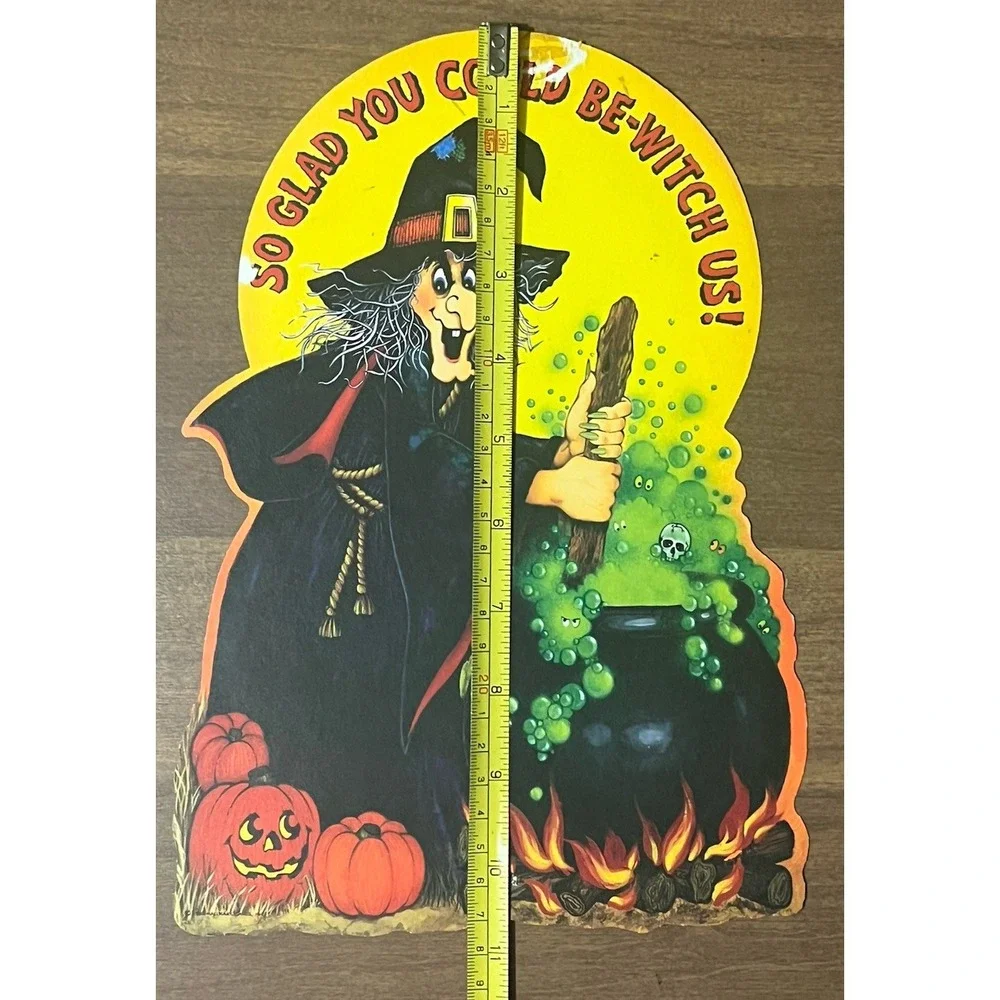 Vintage Halloween Decoration Hallmark Witch Brew Pot Die Cut Spooky Décor‎